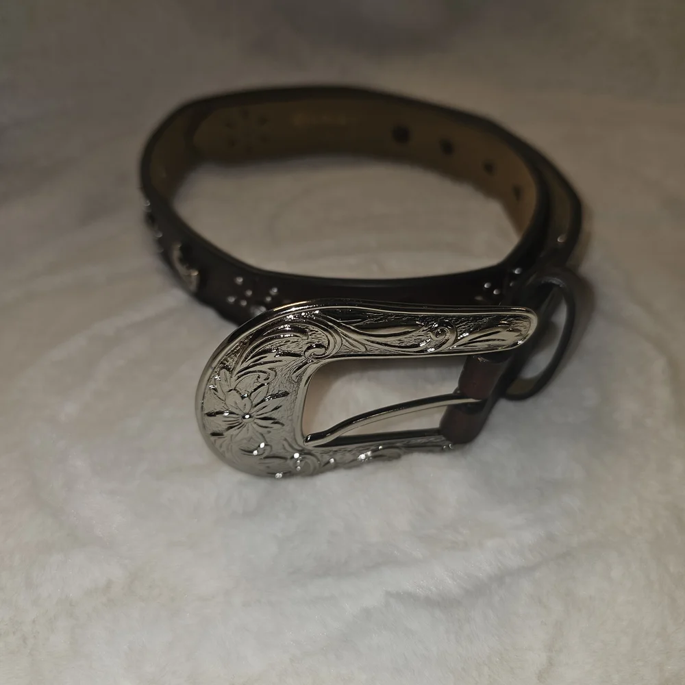 Ariat Kids Brown Belt with Silver Buckle Has Silver Horse And Star Embellishment